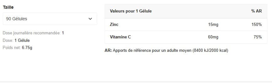 Zinc Vitality 90 caps 2