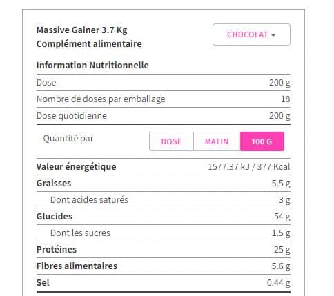 MASSIVE GAINER 3.7 KG 3