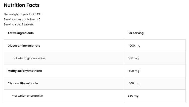 Glucosamine + MSM + Chondroitin 90 tablets 2