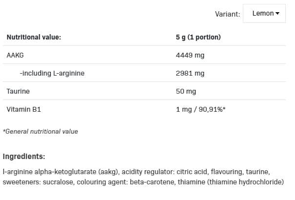 AAKG MUSCLE PUMP 250g 2