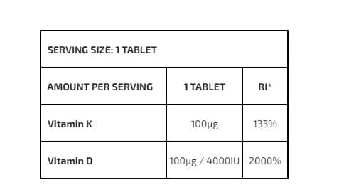 Vitamin D3 4000 IU + K2 100 Tablets 2