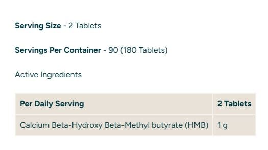 HMB Amino Acid 180 Tabs 2