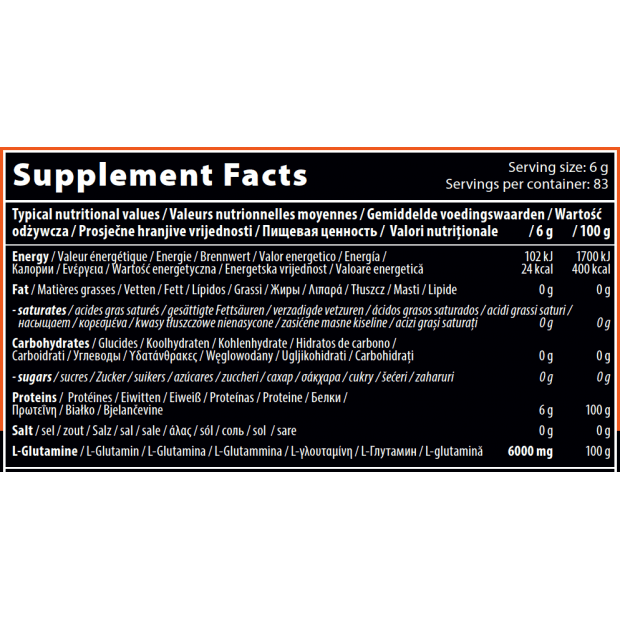 L-GLUTAMINE 6000 Mg Powder 500 G 2