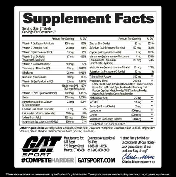 GAT Mens Multi+Test 60 Tabs 2