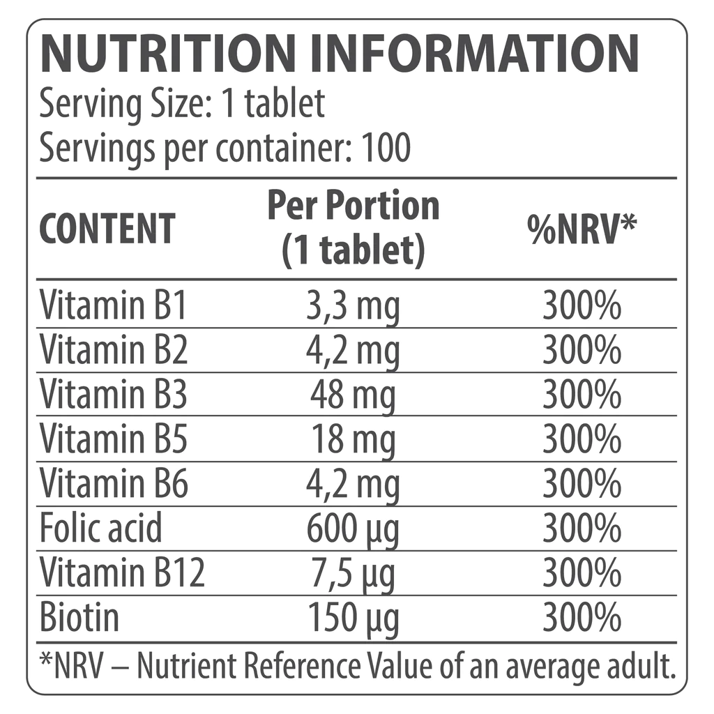 Vitamin B Complex 100 Tabs 2