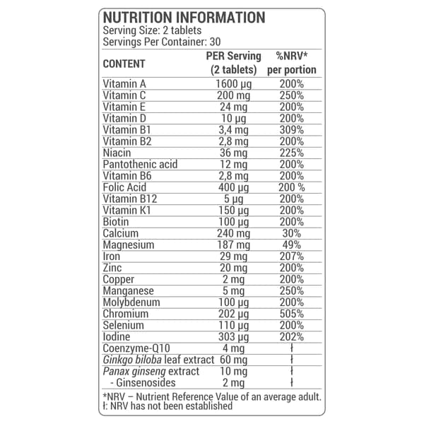 Multivitamin Complex 60 Tabs 2