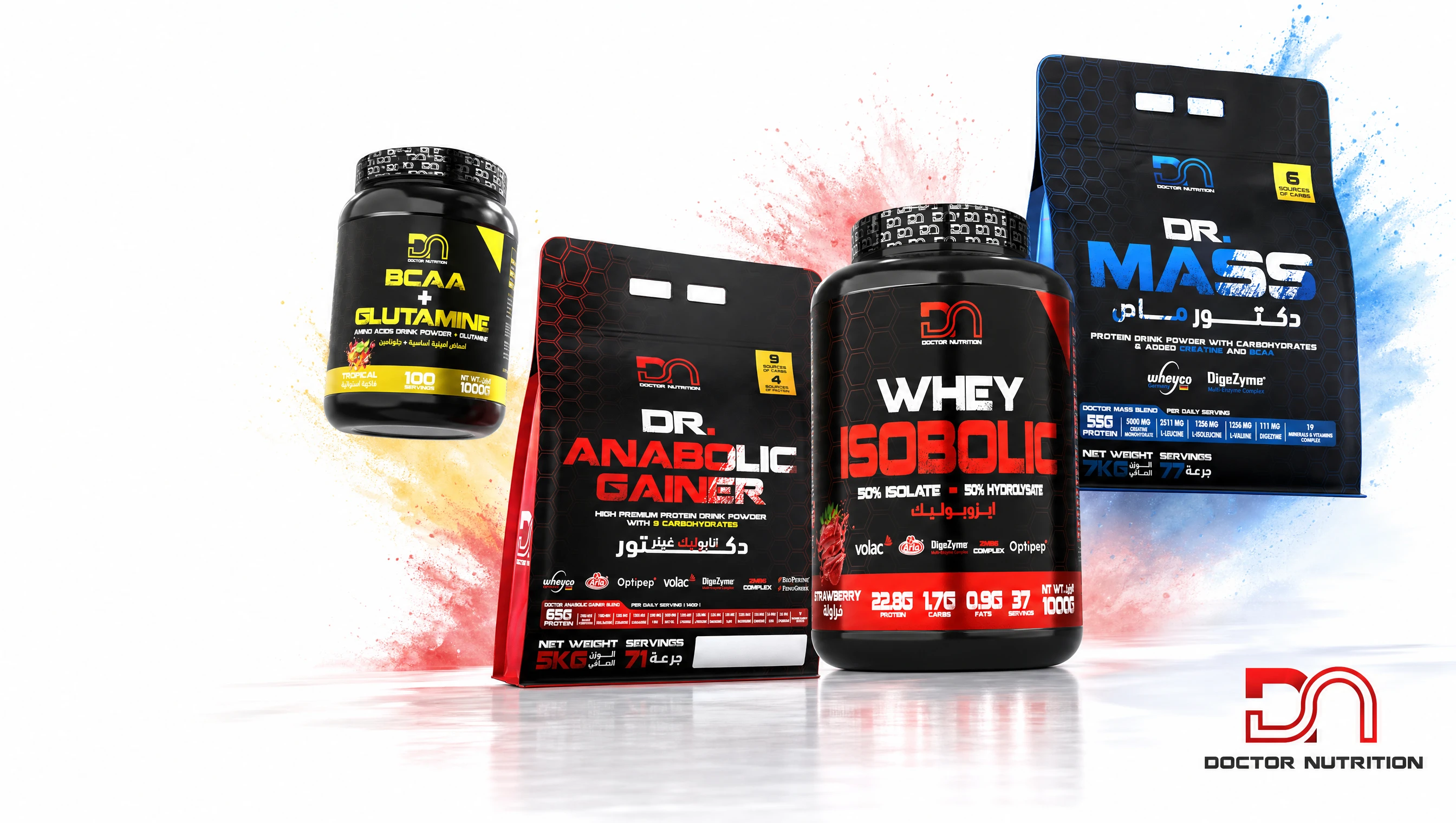 Doctor Nutrition — Whey Isobolic, Dr Anabolic Gainer, Dr Mass et BCAA Glutamine